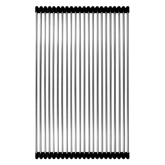 SS304 Sink Protector Grid Above Counter Rolling Black Sink Grid