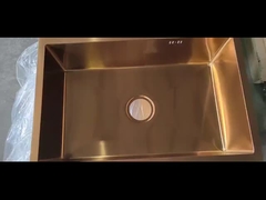 gold color stainless steel kitchen sink single bowl sink with overflow hole